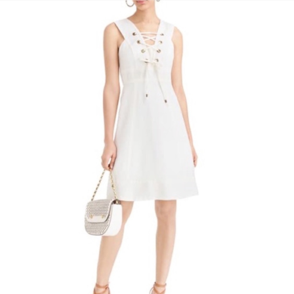 JCrew NWT Linen Lace Up Dress